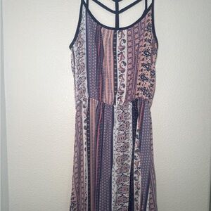 J for Justify Strappy Maxi Dress - Pink and Blue